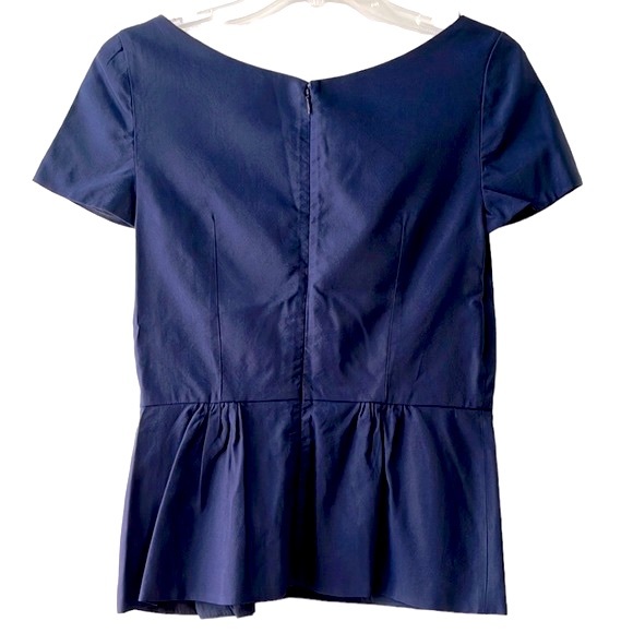 Prada Short Sleeve Peplum Top, Navy, EU 42/US 6 - Picture 5 of 10